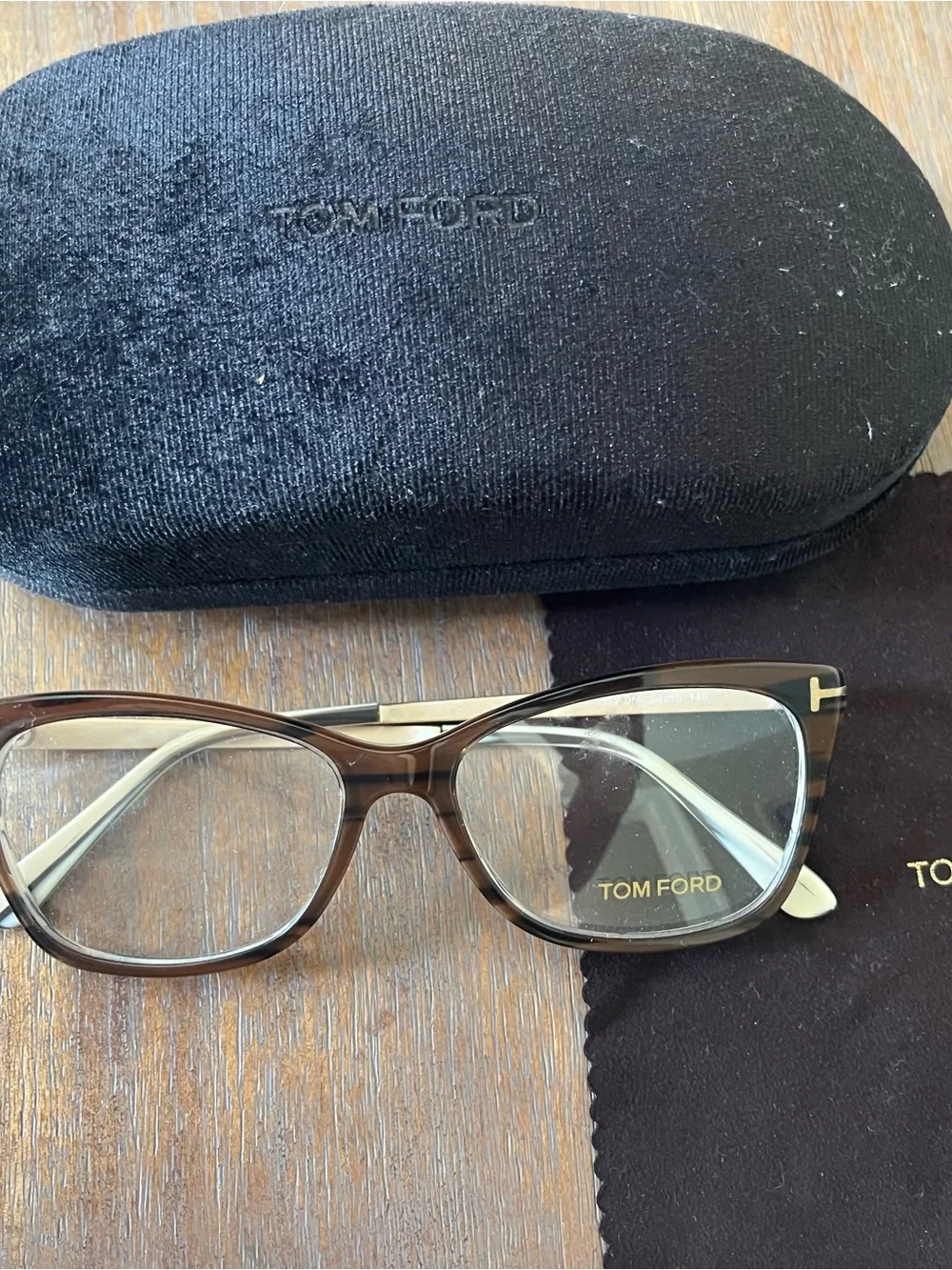 Tom Ford Women's Cat-Eye Glasses in Brown and Gold